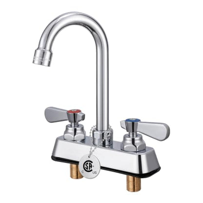 Lead Free Utility Sink Faucet 4" Deck Mount Commercial Faucet with 3