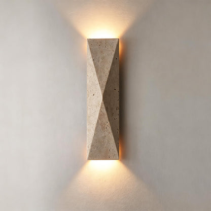 Natural Travertine Wall Sconce (Natural Beige(Diamond))