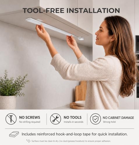 Plug in Under Cabinet Lighting Motion Sensor 1200LM Dimmable 3CCT