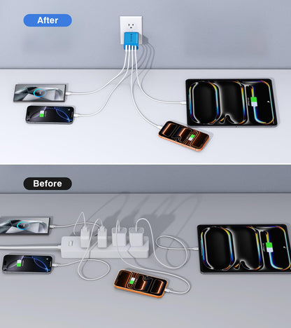 40W 2Pack] Wall Charger (2Pack Light Blue / 40W)