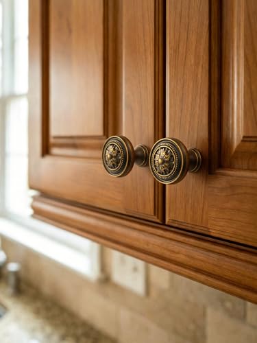 Antique Brass Cabinet Knobs 5 Pack