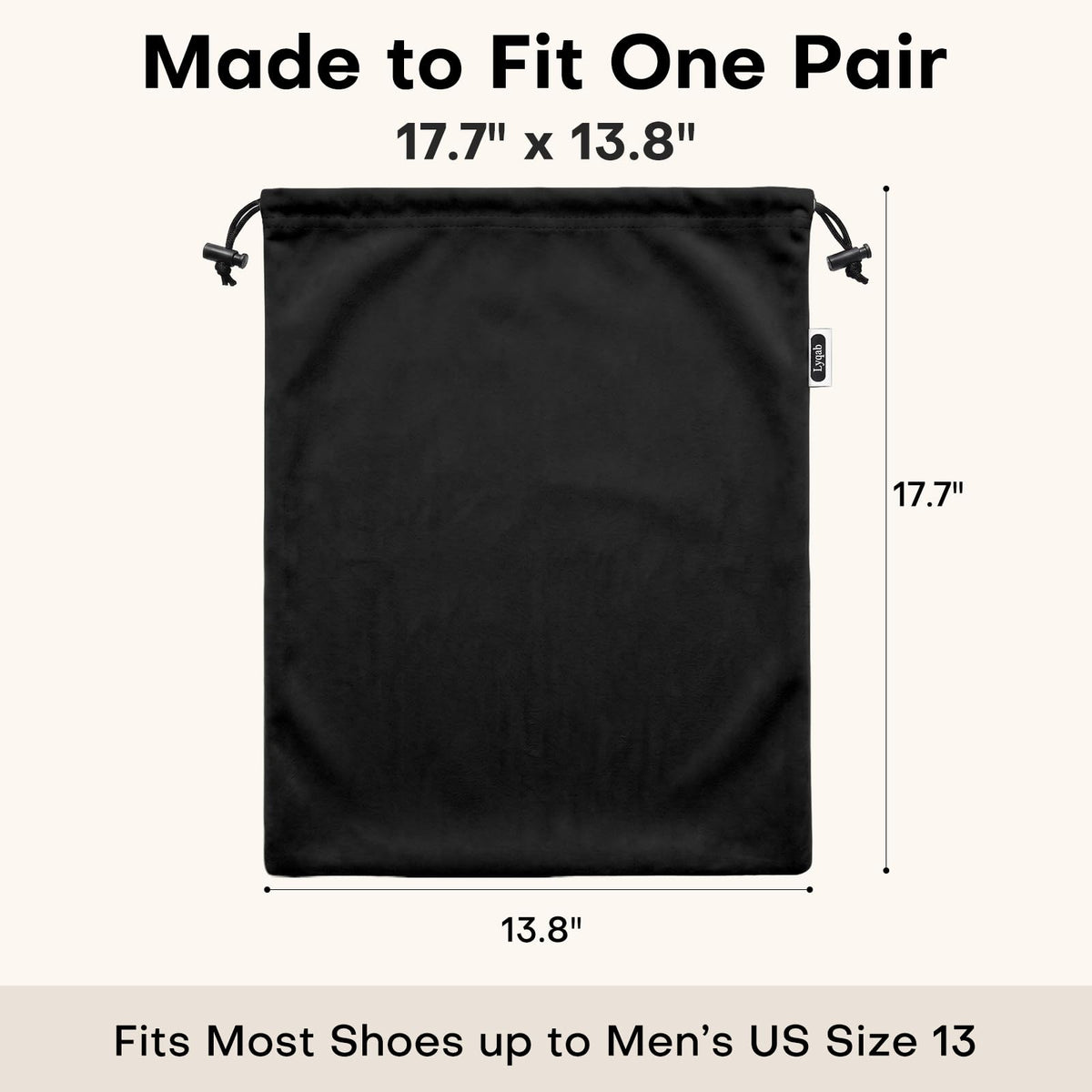 4 Pack Large Shoe Bags for Travel (Black)