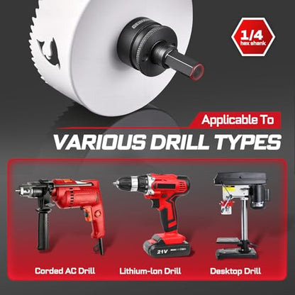 4-1/2 Inch(114mm) Hole Saw, 1PC HSS Bi-Metal Hole Saw Kit with Shark Tooth Hole Cutter for Wood,Drywall, PVC Boards and Thin Metal (1 PCS 4-1/2")