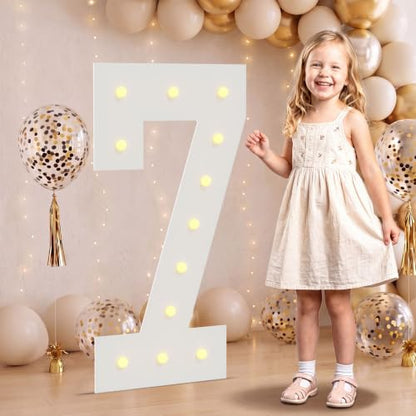 Large 2.4FT Marquee Light Up Numbers 7 for Party Decorations (Number 7 / 2.4FT)