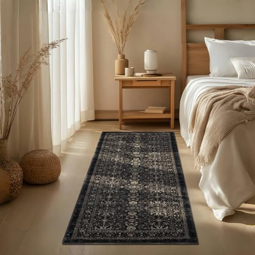 Hallway Washable Runner Rug 2×6 (Dark Gray / 2' x 6' (Rectangular))