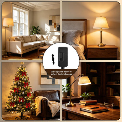 Plug in Dimmer Switch for Lamp Full Range Slide Control Lamp Dimmer (Black / 1-Pack)