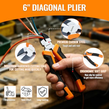4 piece Pliers Set with 8'' Slip Joint