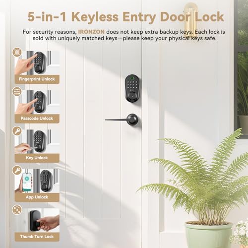 350YS 5-in-1 Keyless Entry Door Lock Smart Deadbolt with Handle
