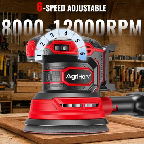 Cordless Random Orbital Sander Compatible with Dewalt 20V Battery and Compatible with Milwaukee 18V