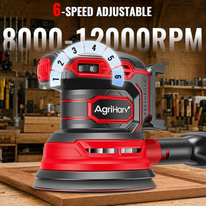 Cordless Random Orbital Sander Compatible with Dewalt 20V Battery and Compatible with Milwaukee 18V