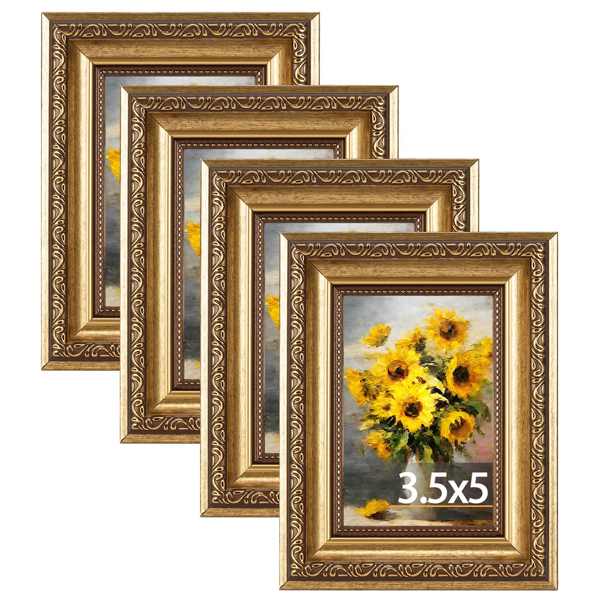 3.5x5 Vintage Picture Frame (Gold / 3.5x5 inch)
