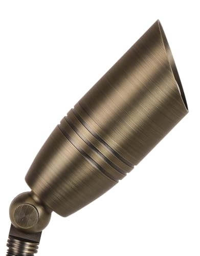 Large Brass Outdoor Landscape Spotlight with 5W 2700K MR16 Bulb