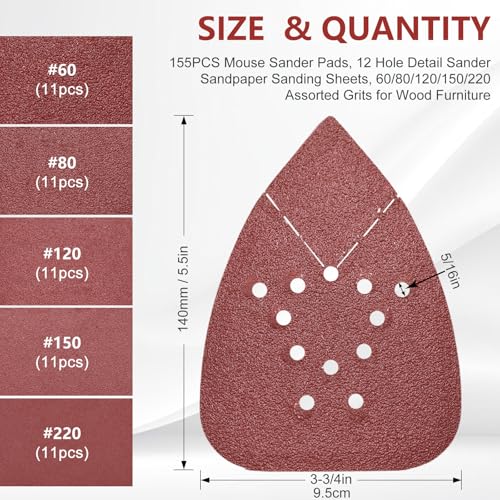 Oscillating Tool Sanding Pads Kit Triangle Sanding Pads and Finger Sanding Pad Fit for Finishing Wood Plaster Metal Leather Compatible with Multiple Tools