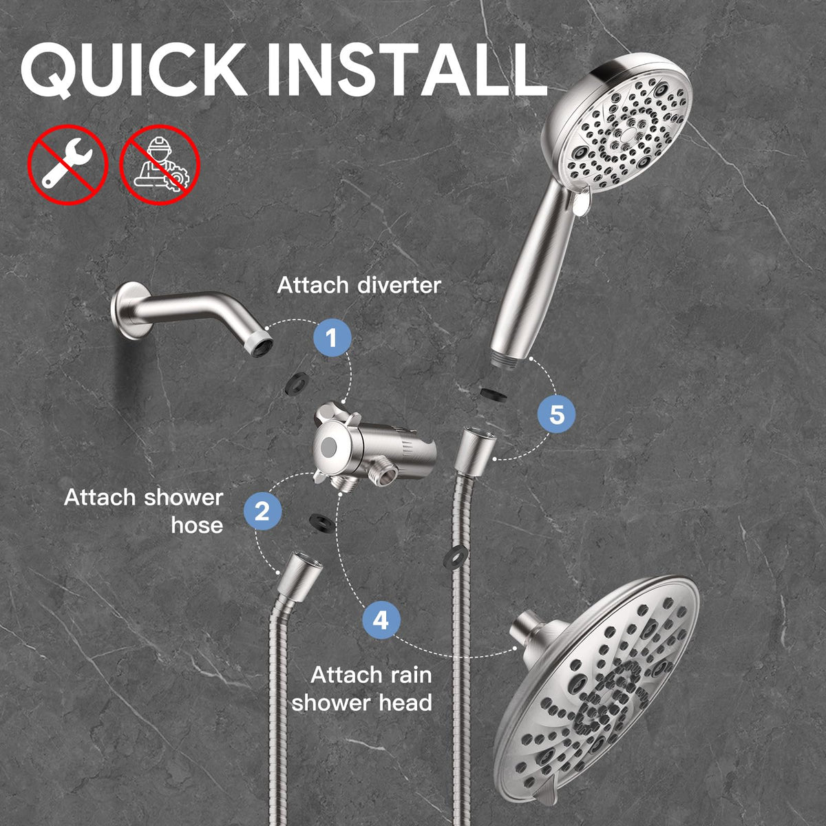 Shower Head with Handheld Combo (Brushed Nickel)
