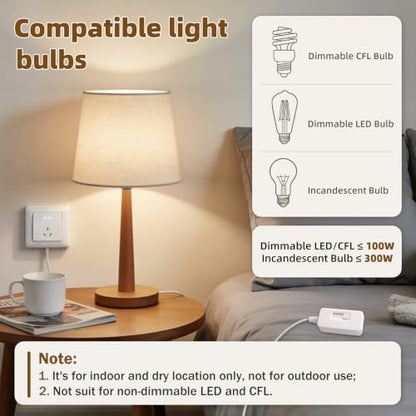 Plug in Dimmer Switch for Lamp Full Range Slide Control Lamp Dimmer