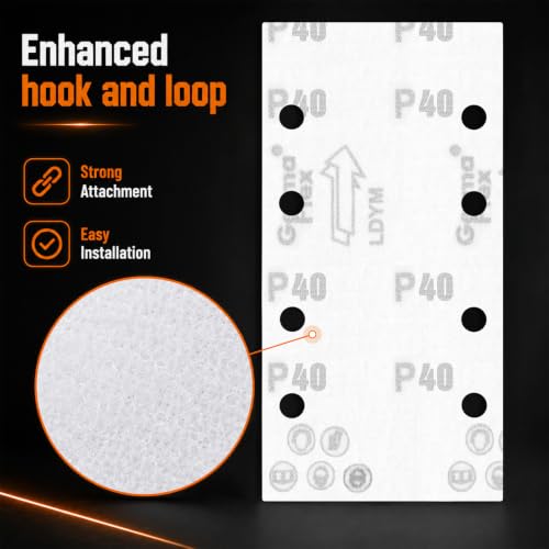 Sandpaper Sheets 8 Hole Hook and Loop