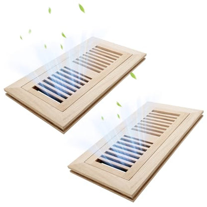 4x10 Inch Oak Floor Register (4x10 / White-2pcs)