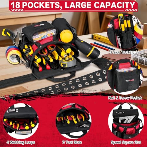 Tool Belt Pouch for Men with Drill Pocket