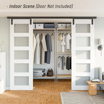 8FT 96'' Ceiling Mount Box Rail Barn Door Hardware Kit (8FT/96" for Double Door)