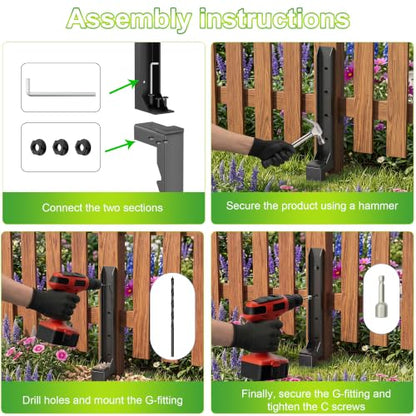 2 Pcs Fence Post Repair Kit