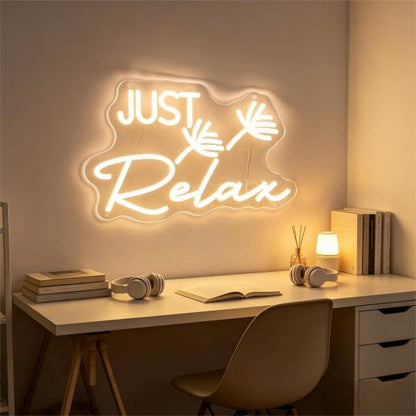 Just Relax Neon Sign LED Wall Decor (Relax-warm whte)