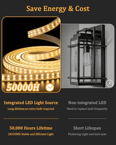 2 Pack 3 Colors Outdoor Wall Light
