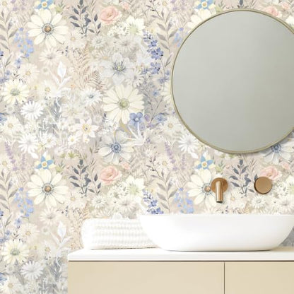 Boho Floral Peel and Stick Wallpaper Vintage Botanical Contact Paper