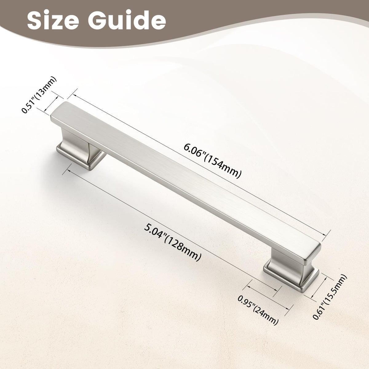 5 Inch Brushed Nickel Cabinet Pulls Kitchen Cabinet Handles (5 Inch (128mm) Hole Center / Bruhed Nickel)