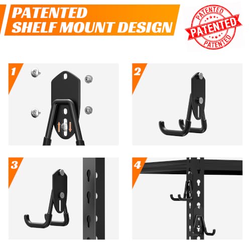 Wall Mounted Garage Storage Hooks Set