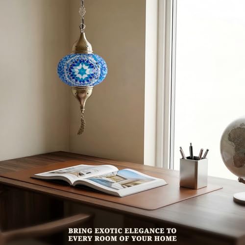Turkish Moroccan Mosaic Pendant Light (Blue2)