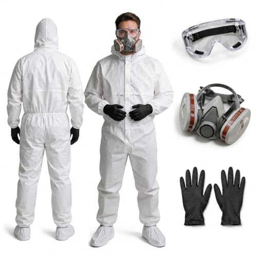 Hazmat Suit Disposable Coverall Kit with Hood