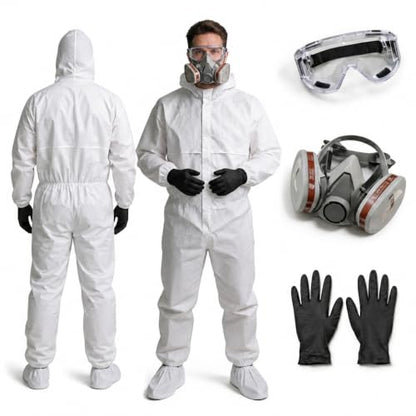 Hazmat Suit Disposable Coverall Kit with Hood