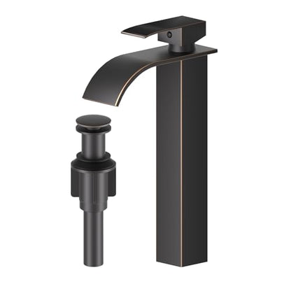Tall Bathroom Faucet Vessel Sink Faucet with Drain