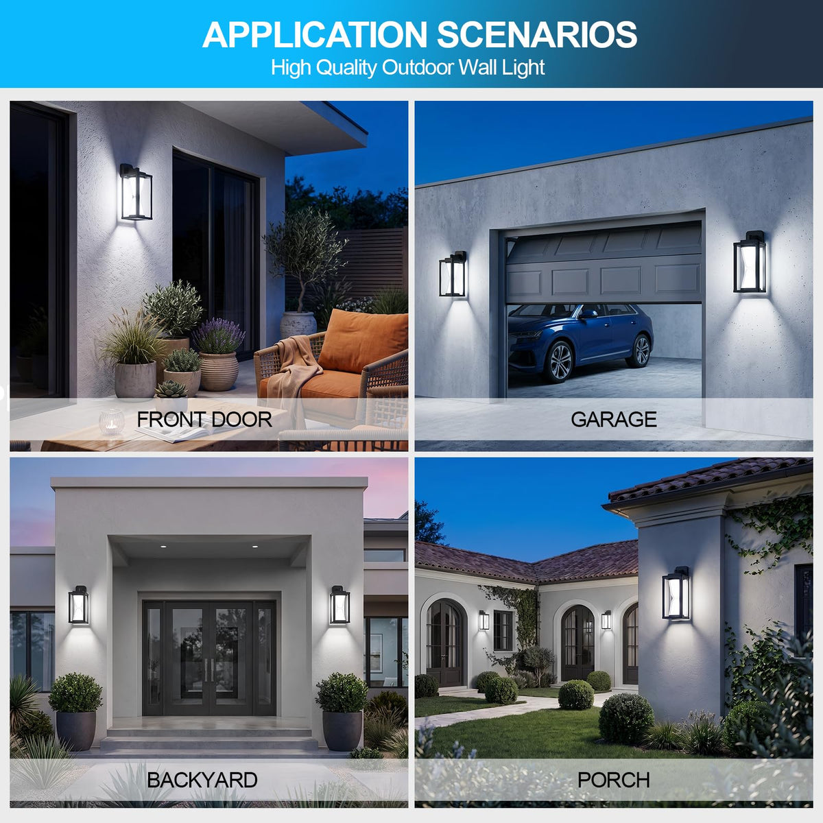 Outdoor Wall Light LED 30W Black Exterior Lighting Fixture ﻿ (1/30w/6000k/Black)