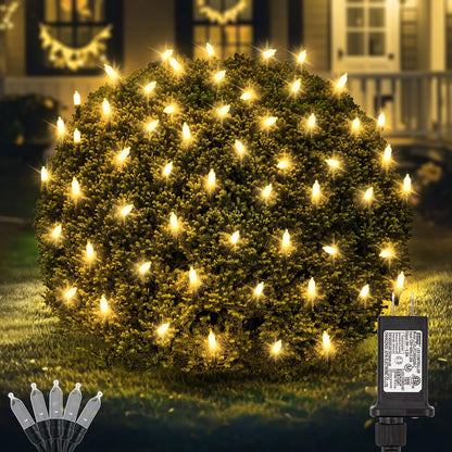 Christmas Net Lights Outdoor (Warm White-2PCS)