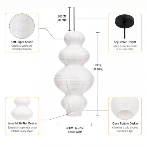 Paper Lantern Pendant Light with LED Bulb Included