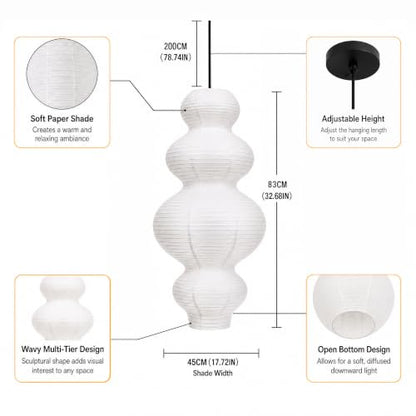Paper Lantern Pendant Light with LED Bulb Included