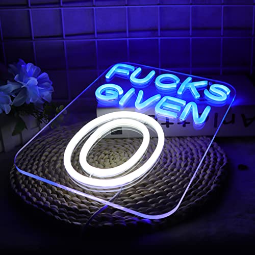 Zero Funks Given Neon Signs for Wall Decor Neon Lights for Bedroom Led Signs Suitable for Man Cave Living Room Taverns Bar Unique Gift for Lover (FUNKS GIVEN 0)