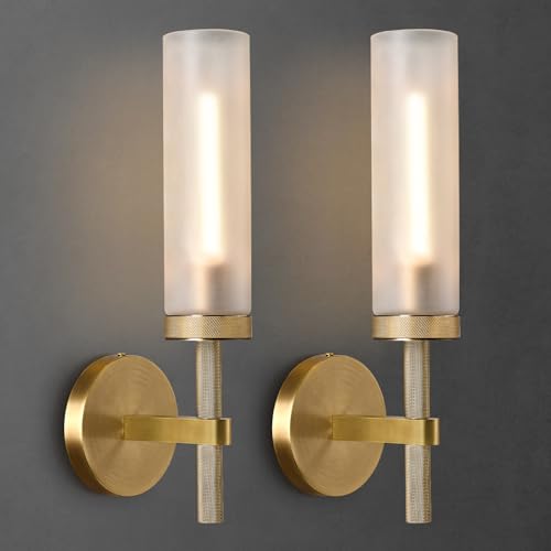 Brass Knurled Wall Sconce 18"
