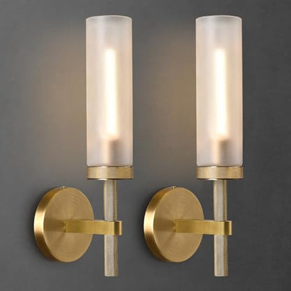 Brass Knurled Wall Sconce 18"