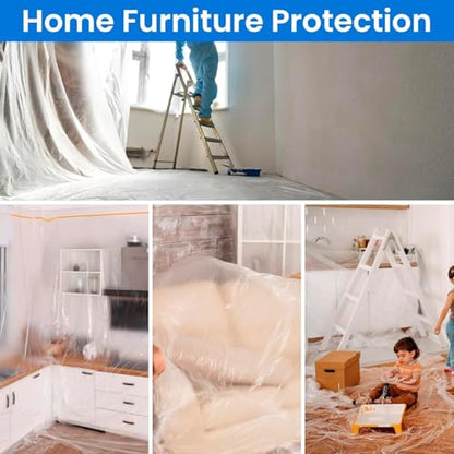 Pre Taped Masking Film Plastic Sheeting Roll