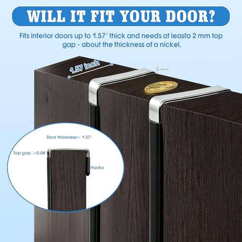 Over The Door Hooks 3 Pack Door Hanger Hooks with Rubber Liner