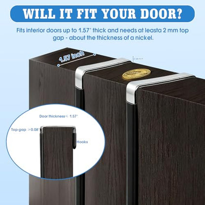 Over The Door Hooks 3 Pack Door Hanger Hooks with Rubber Liner