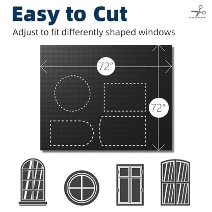 Portable Blackout Curtains 72"×72" (Black / 72"W x 72"L (Pack of 1))