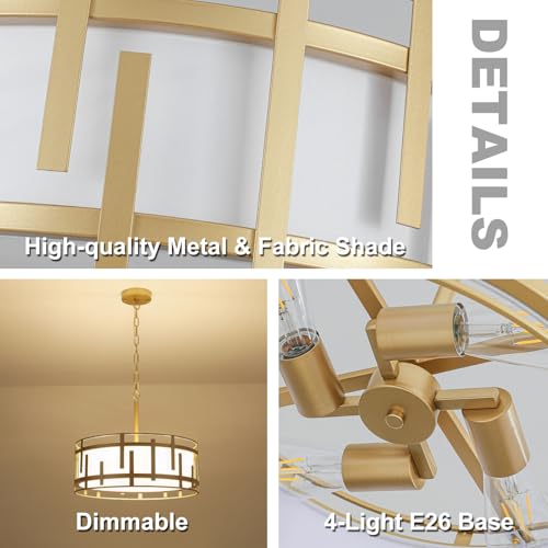 17.7" Drum Chandelier for Dining Room
