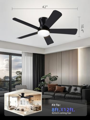 Low Profile Ceiling Fan with Light and Remote