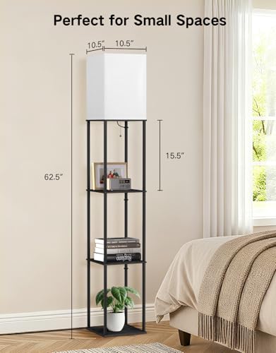 Floor Lamp with Shelves