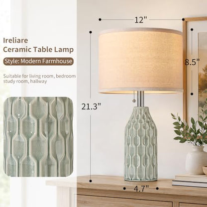 Modern Ceramic Table Lamps Set of 2 for Living Room Bedroom