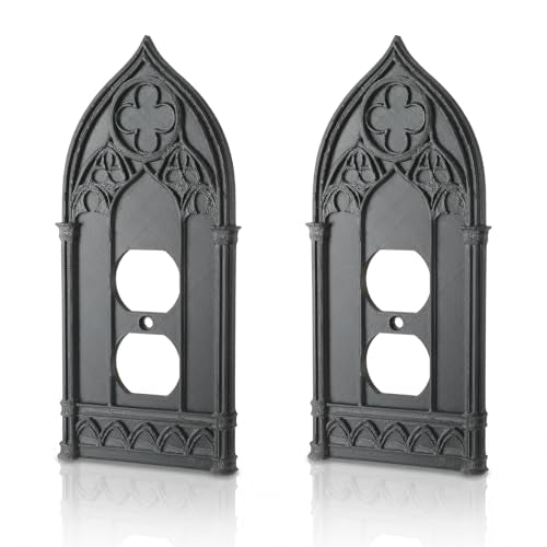 2 Pcs Black Gothic Outlet Cover
