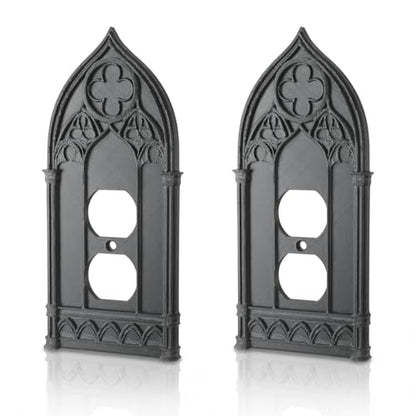 2 Pcs Black Gothic Outlet Cover